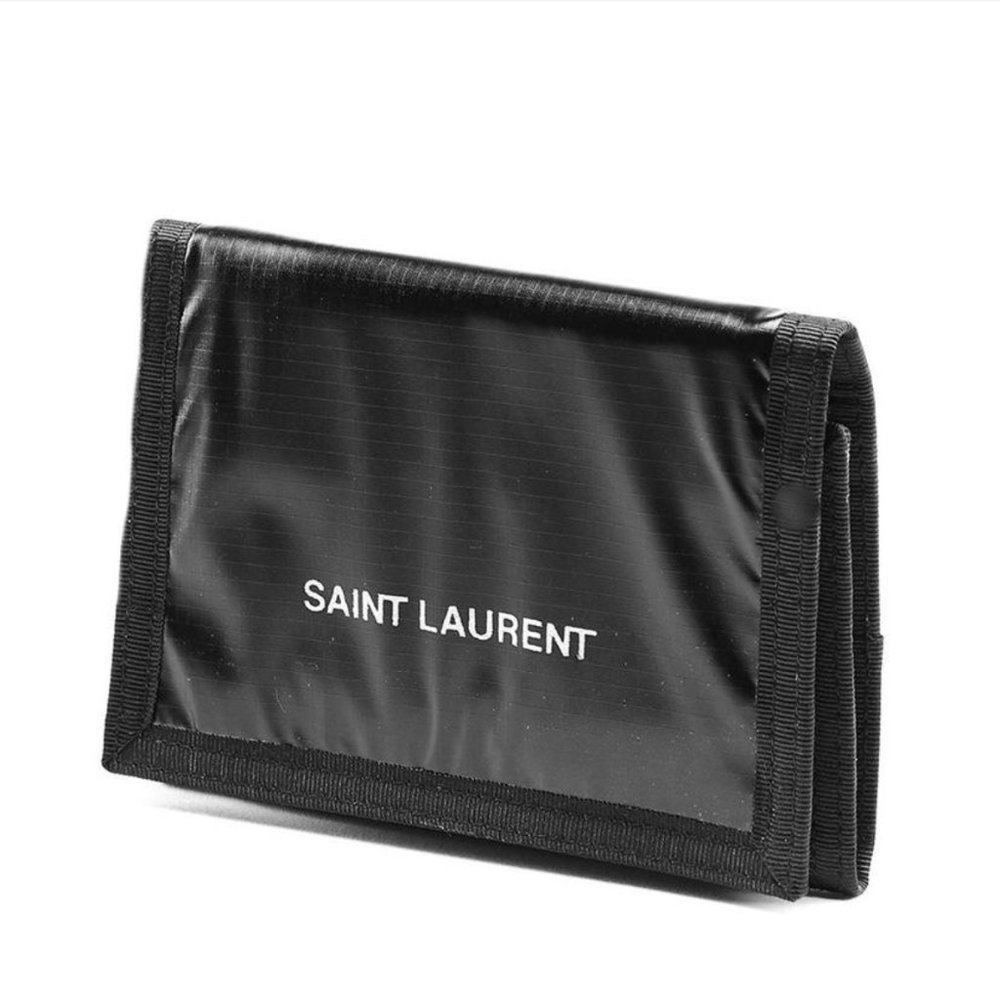 NWT: SAINT LAURENT | Black Nylon Nuxx Logo Trifold Wallet - Picture 5 of 10